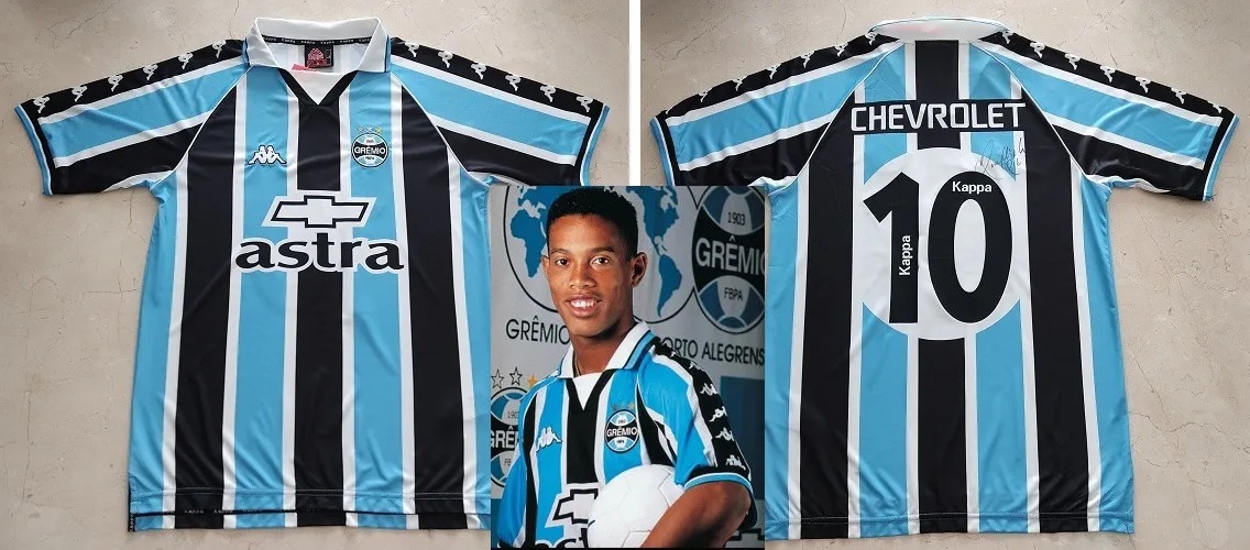 Ministro Fuera lucha Jersey Gremio 2000 local firmado por Ronaldinho – Vickys Shop